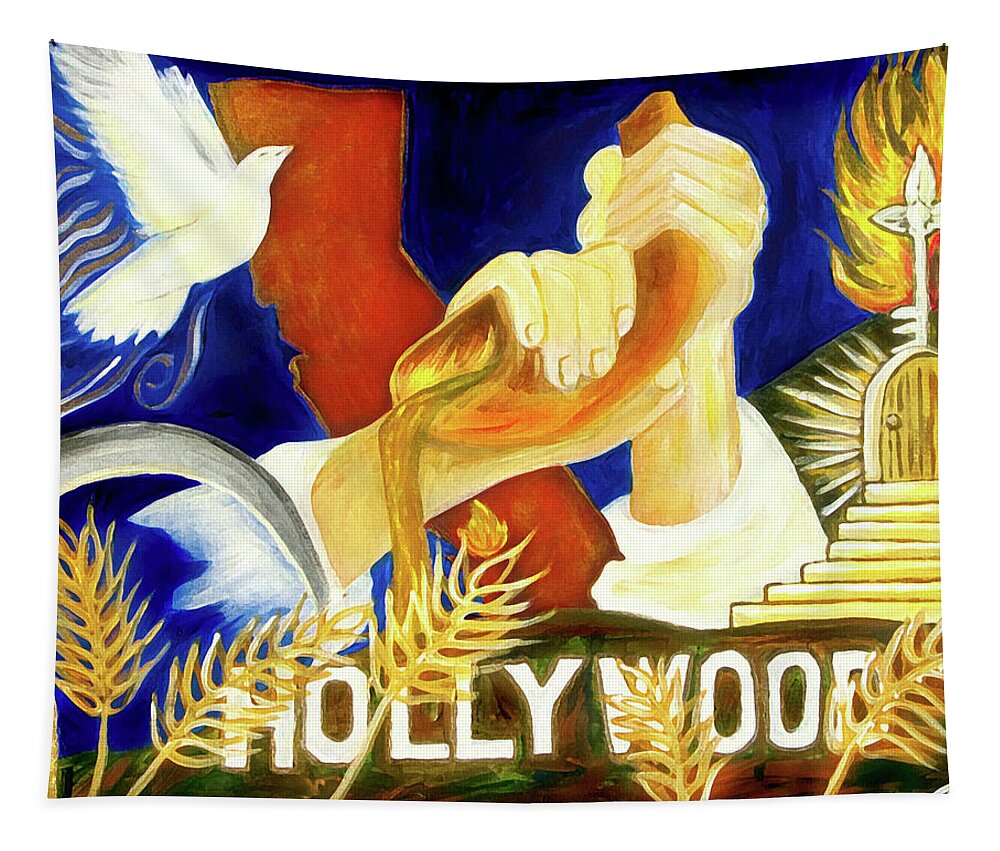 Jennifer Page Tapestry featuring the painting HollyWood by Jennifer Page