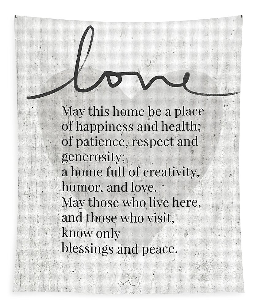 Blessing Tapestry featuring the mixed media Home Blessing Rustic- Art by Linda Woods by Linda Woods