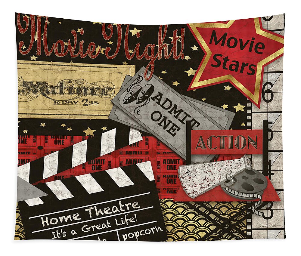 Movie Tapestry featuring the painting Home Movie-JP3516 by Jean Plout