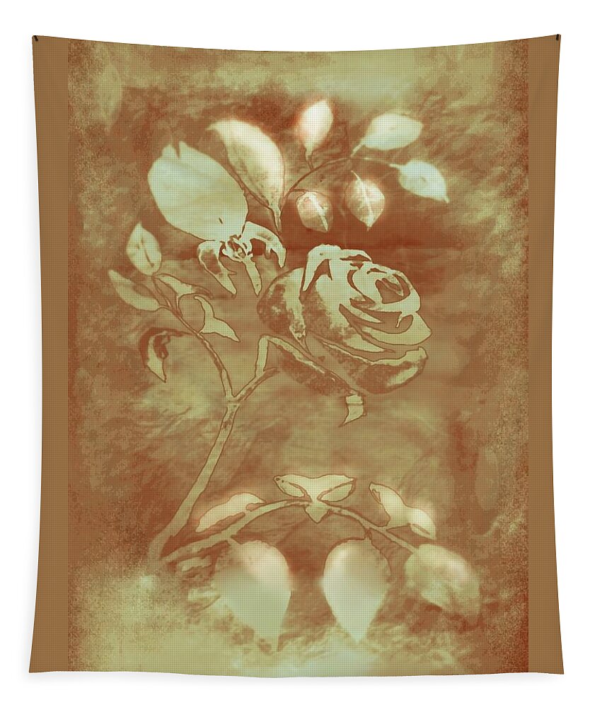 Photograph Tapestry featuring the digital art Honey Rose I by Delynn Addams