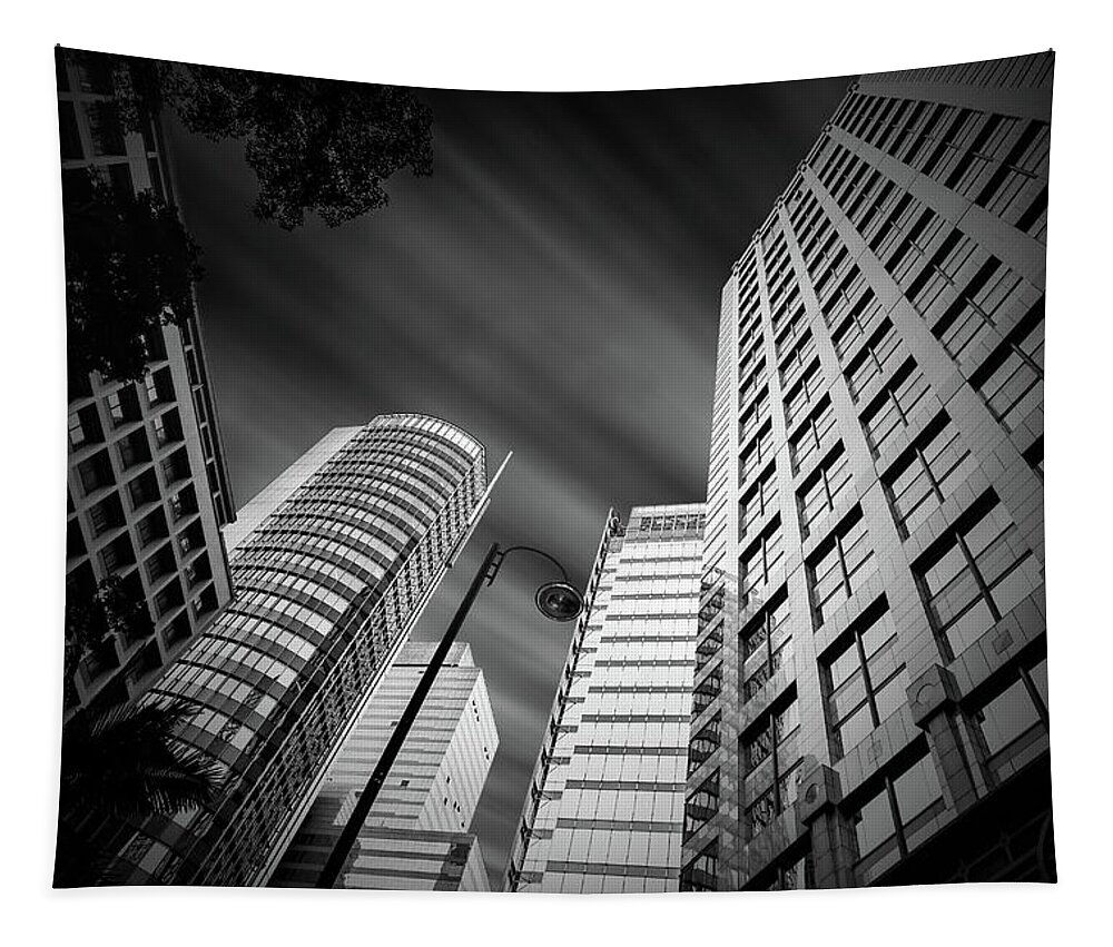 Hong Kong Tapestry featuring the photograph Hong Kong tall buildings by William Lee