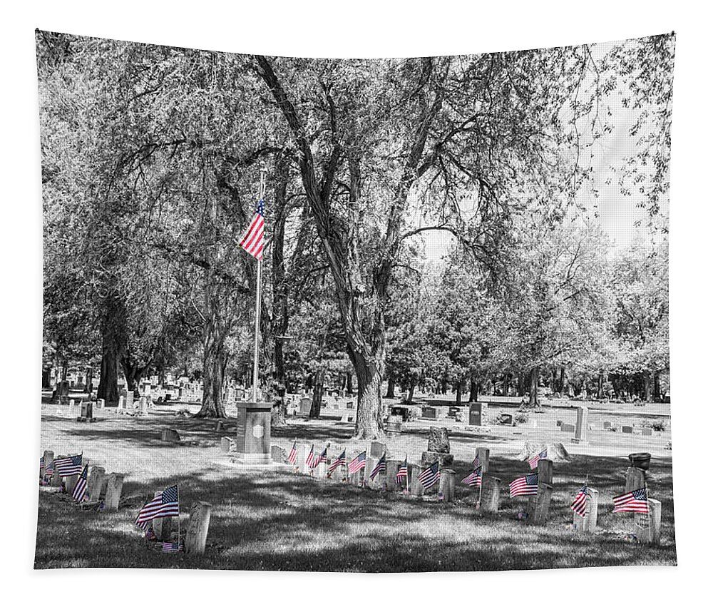 Memorial Tapestry featuring the photograph Honor Thy Soldier Everywhere by James BO Insogna