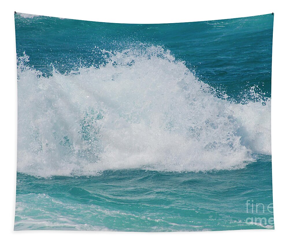Wave Faces Tapestry featuring the photograph Hookipa Splash Waves Beach Break Shore Break Pacific Ocean Maui by Sharon Mau