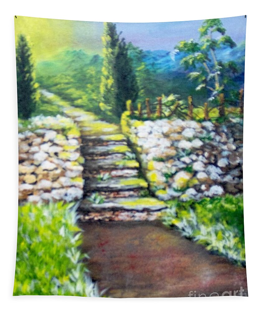 Stairs Tapestry featuring the painting Hope by Saundra Johnson