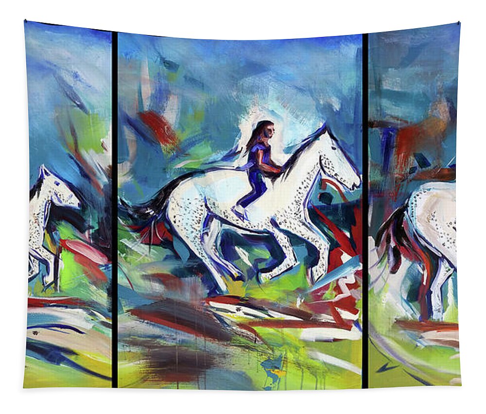  Tapestry featuring the painting Horse Three II by John Gholson