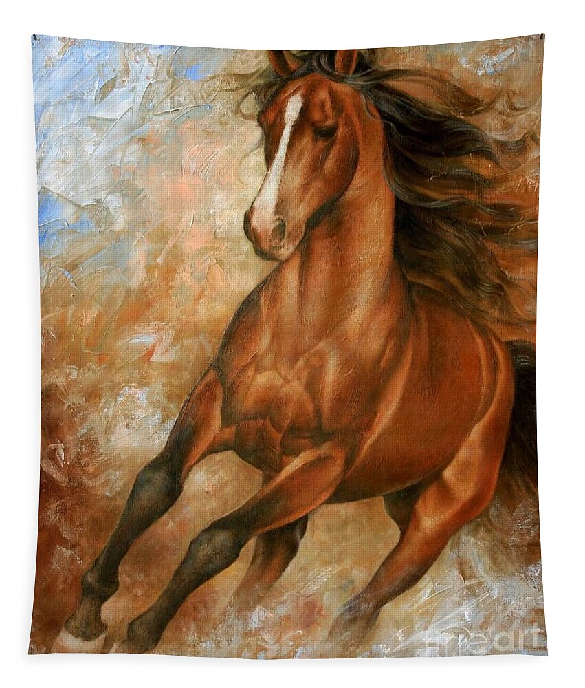 Horse Tapestry featuring the painting Horse1 by Arthur Braginsky