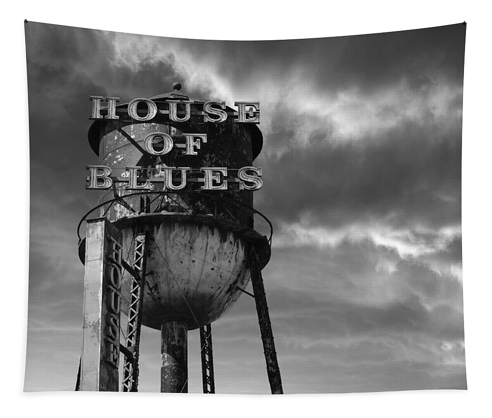 Laura Fasulo Tapestry featuring the photograph House Of Blues B/w by Laura Fasulo