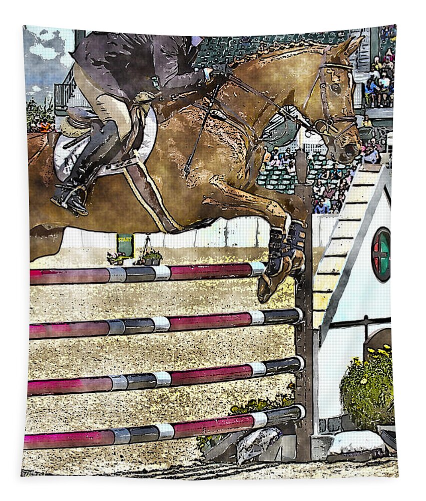 Horse Tapestry featuring the photograph Hunter Jumper Equestrian by Carrie Cranwill
