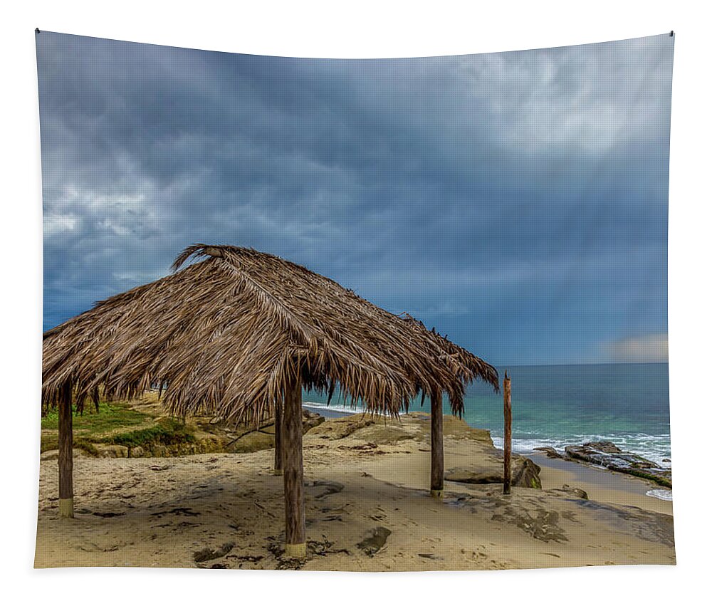 Beach Tapestry featuring the photograph Hut by Peter Tellone