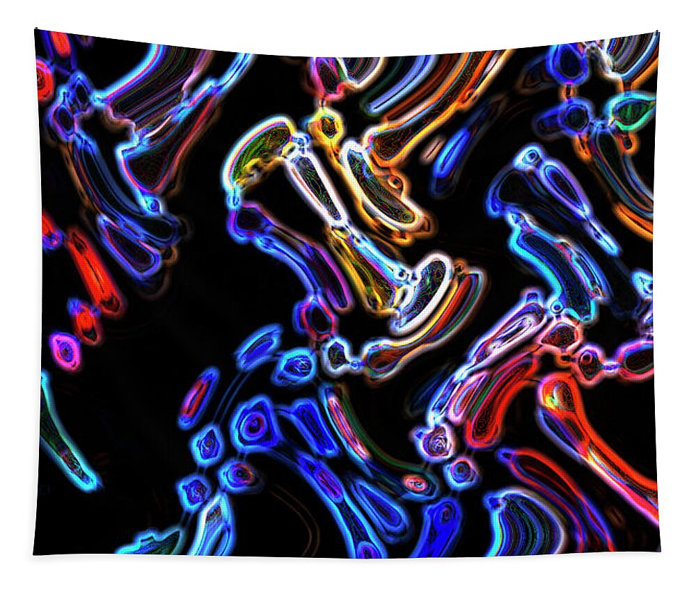 Abstract Tapestry featuring the digital art Hyper Oil Paint by Jason Fink