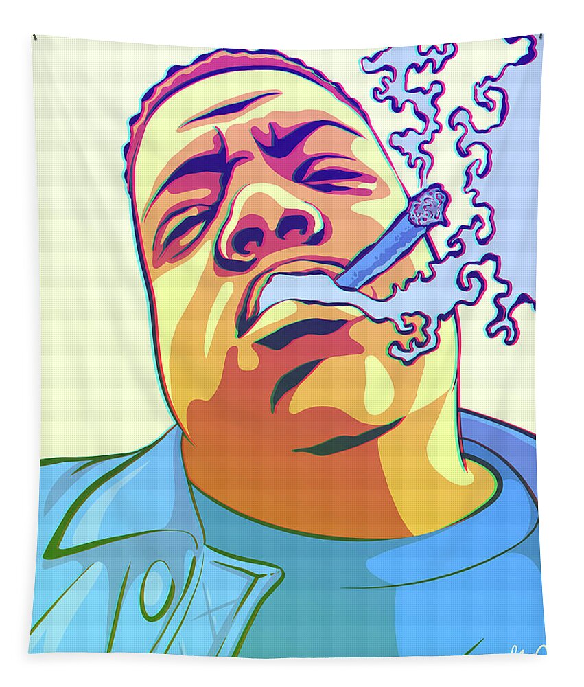 Notorious Big Tapestry featuring the drawing Hypnotized by Miggs The Artist