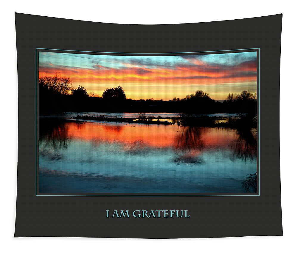 Motivational Tapestry featuring the photograph I Am Grateful by Donna Corless