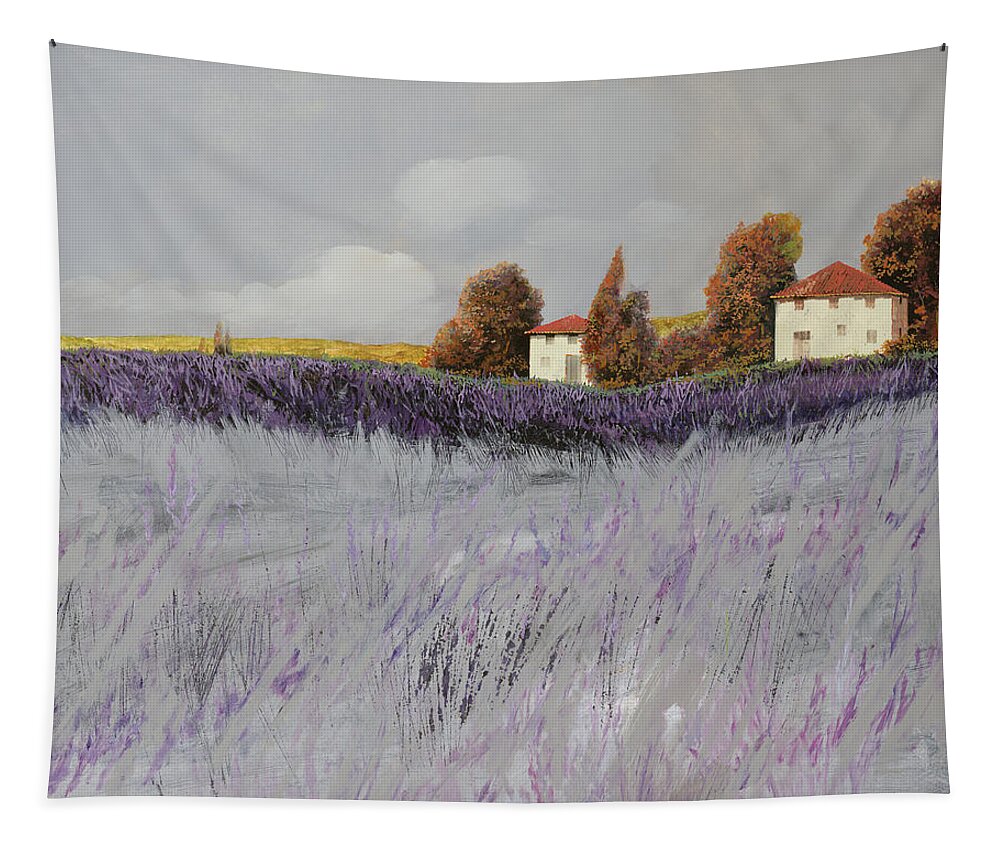 Lavender Tapestry featuring the painting I Campi Di Lavanda by Guido Borelli