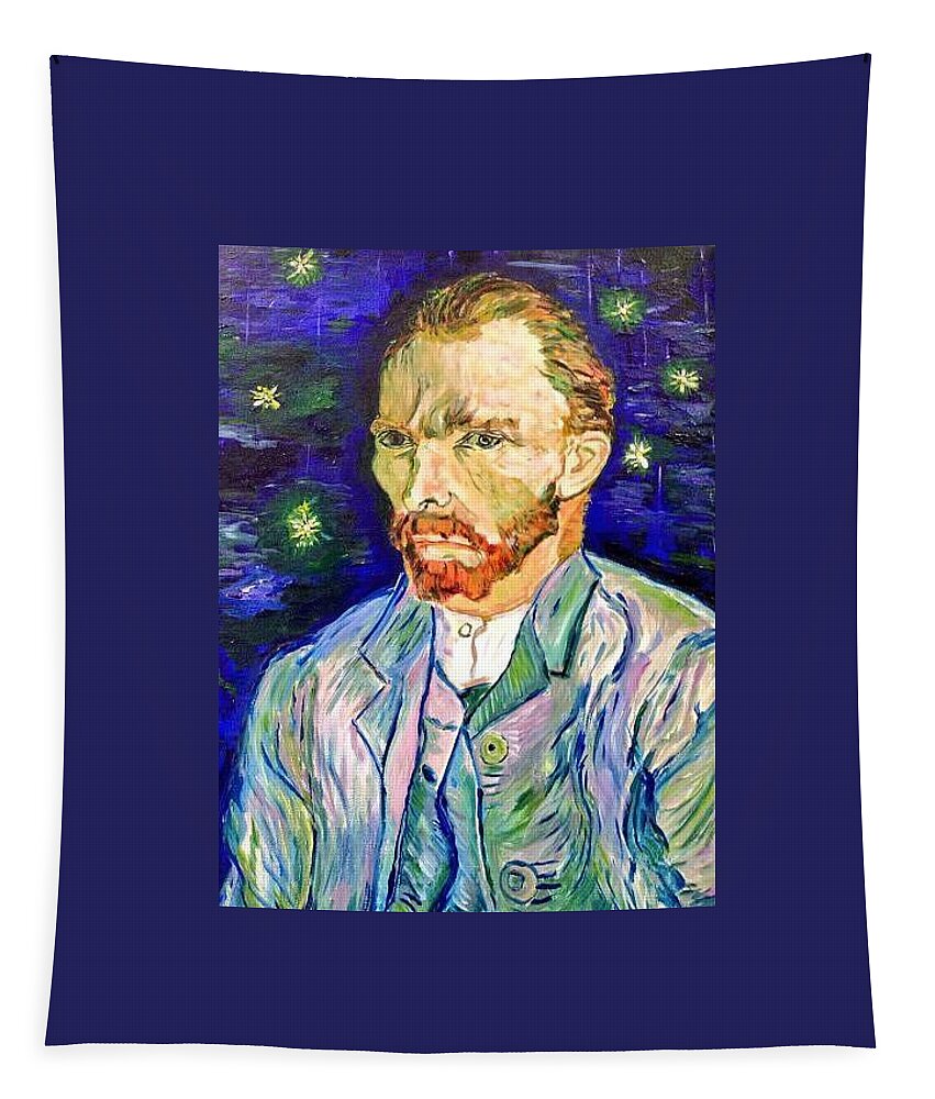 Vincent Van Gogh Tapestry featuring the painting I dream my painting and I paint my dream by Belinda Low