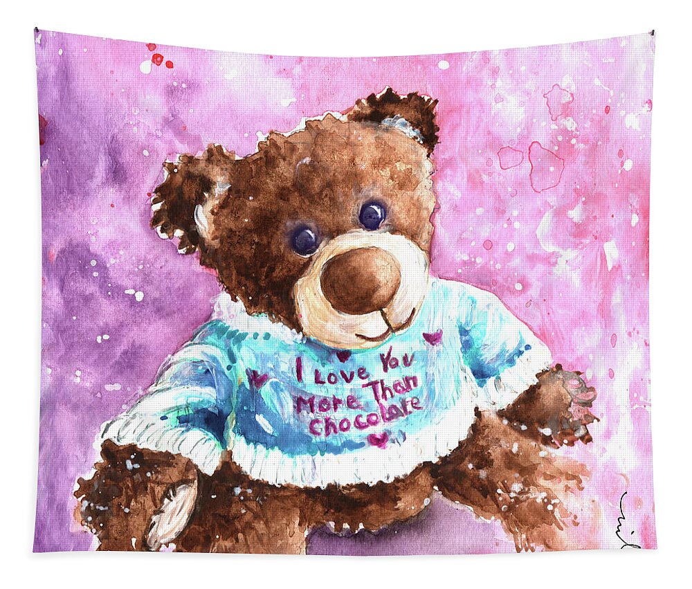 Truffle Mcfurry Tapestry featuring the painting I Love You More Than Chocolate by Miki De Goodaboom