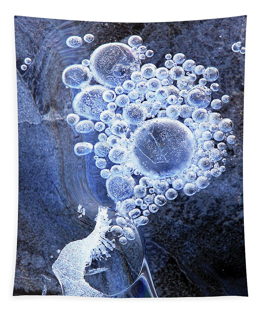 Ice Bubble Fountain Tapestry featuring the photograph Ice Bubble Fountain by Carolyn Derstine