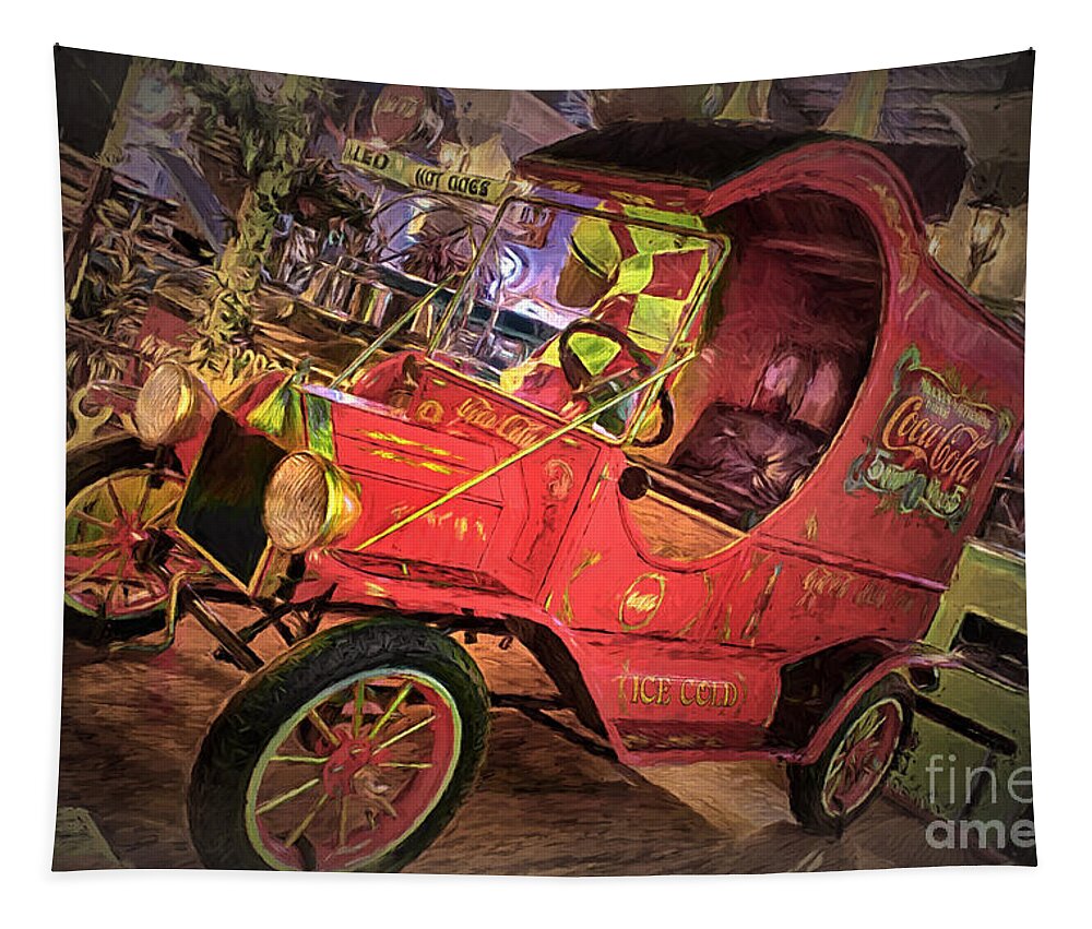 Coca Cola Tapestry featuring the digital art Coca Cola Truck by Georgianne Giese