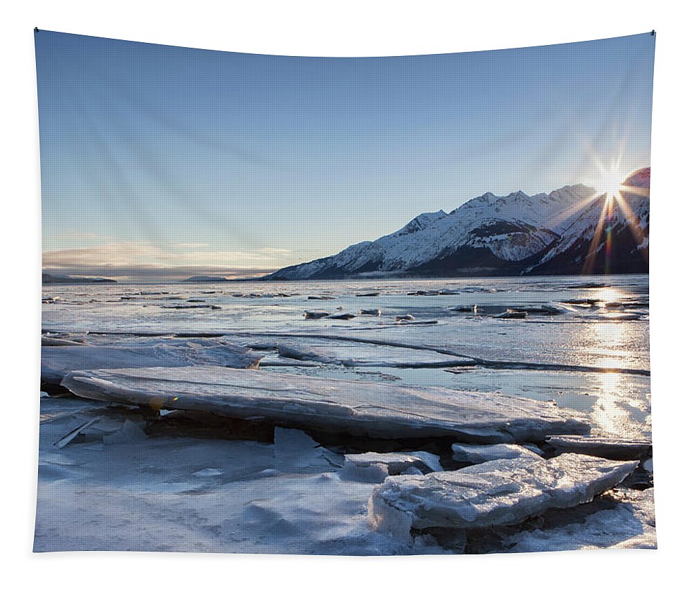 Alaska Tapestry featuring the photograph Icy Chilkat Sunset by Michele Cornelius
