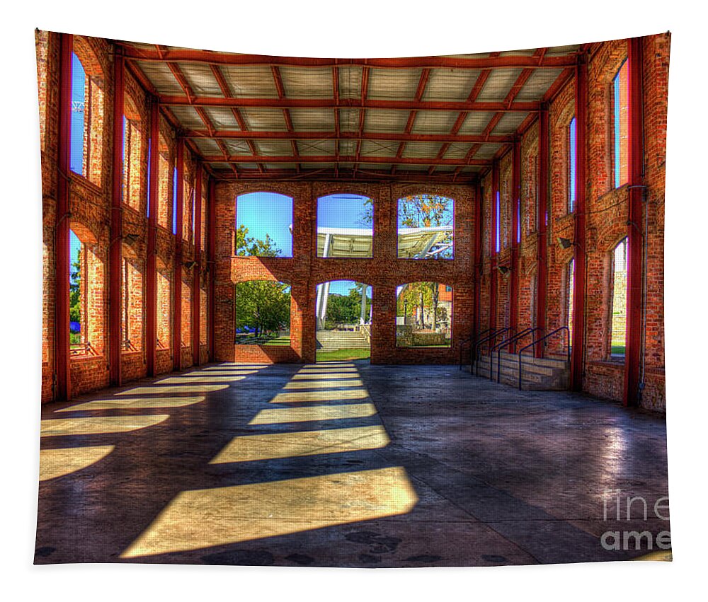 Reid Callaway Reedy River Falls Park Tapestry featuring the photograph If Walls Could Talk Reedy River Meeting Venue Greensville South Carolina Art by Reid Callaway