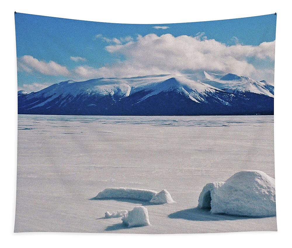 Kanada Tapestry featuring the photograph Igloo on Atlin Lake - BC by Juergen Weiss
