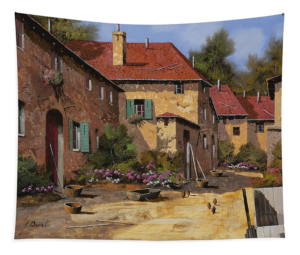 Chariot Tapestry featuring the painting Il Carretto by Guido Borelli