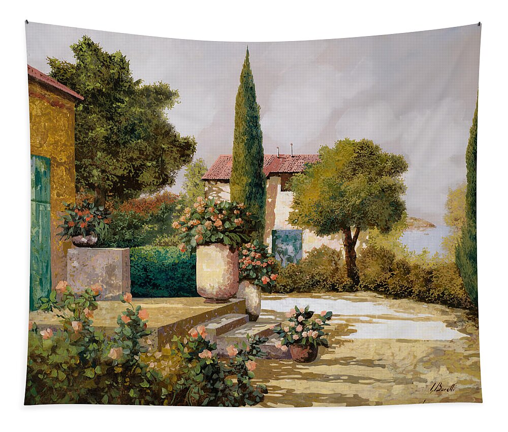 Landscape Tapestry featuring the painting Il Cipresso by Guido Borelli