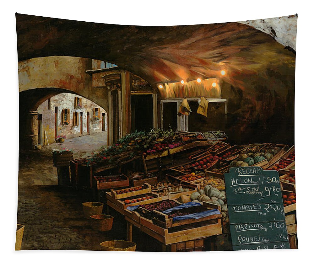 Market Tapestry featuring the painting Il Mercato Francese by Guido Borelli