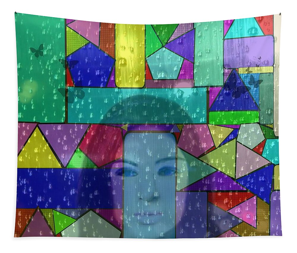 Stained Glass Tapestry featuring the digital art I'll Always Remember by Diamante Lavendar