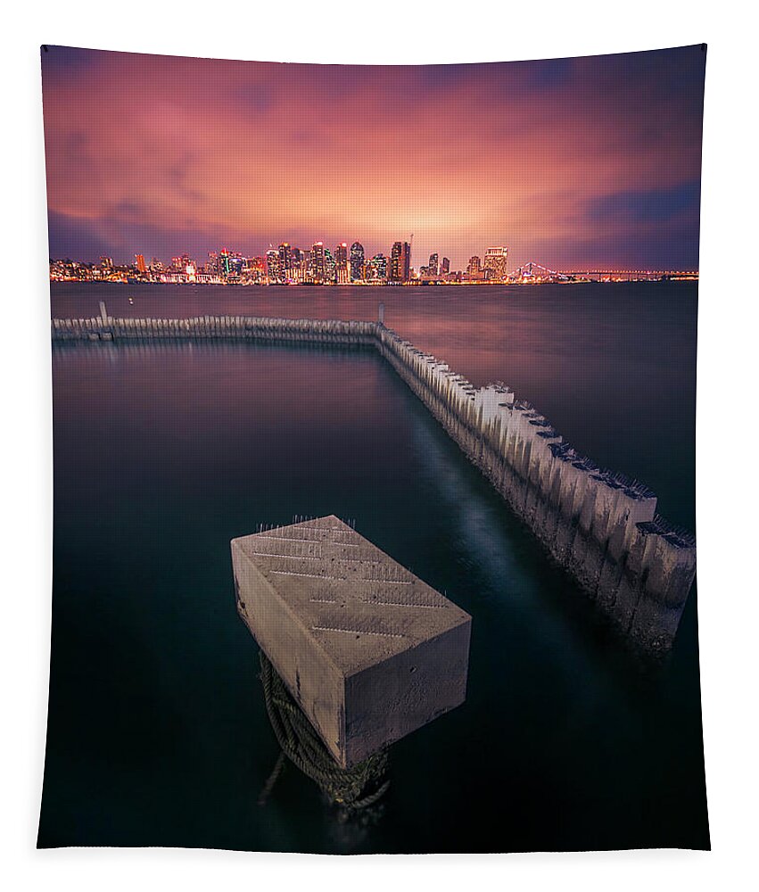 San Diego Tapestry featuring the photograph Illuminated San Diego by American Landscapes