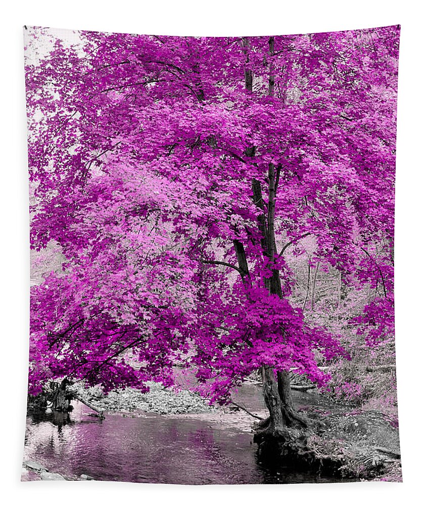 Orchid Purple Tree Tapestry featuring the photograph In a Perfect World by Susan Maxwell Schmidt