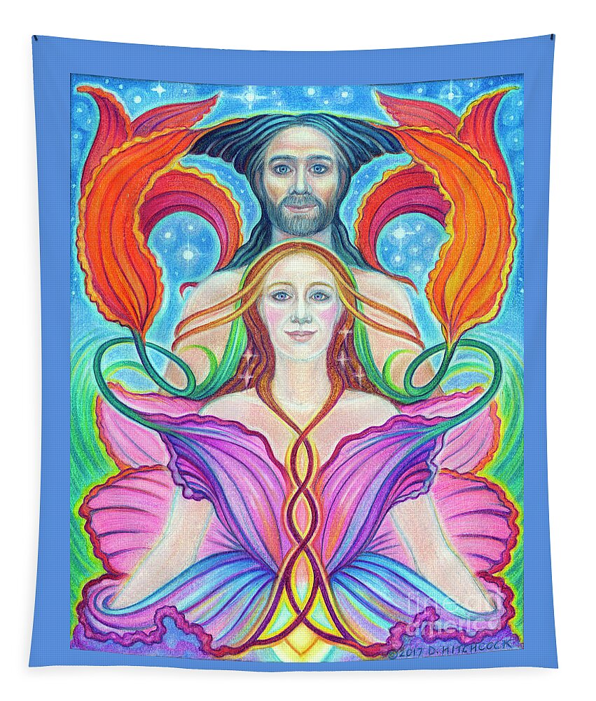 Spiritual Tapestry featuring the drawing In the Garden of the Beloved by Debra Hitchcock