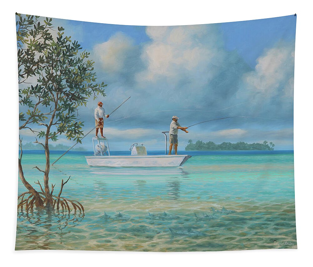 Bahamas Tapestry featuring the painting In the Shadows by Guy Crittenden