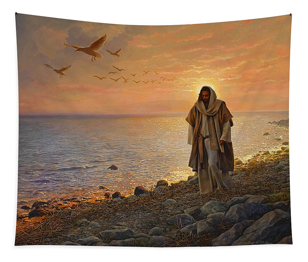 #faaAdWordsBest Tapestry featuring the painting In the World Not of the World by Greg Olsen