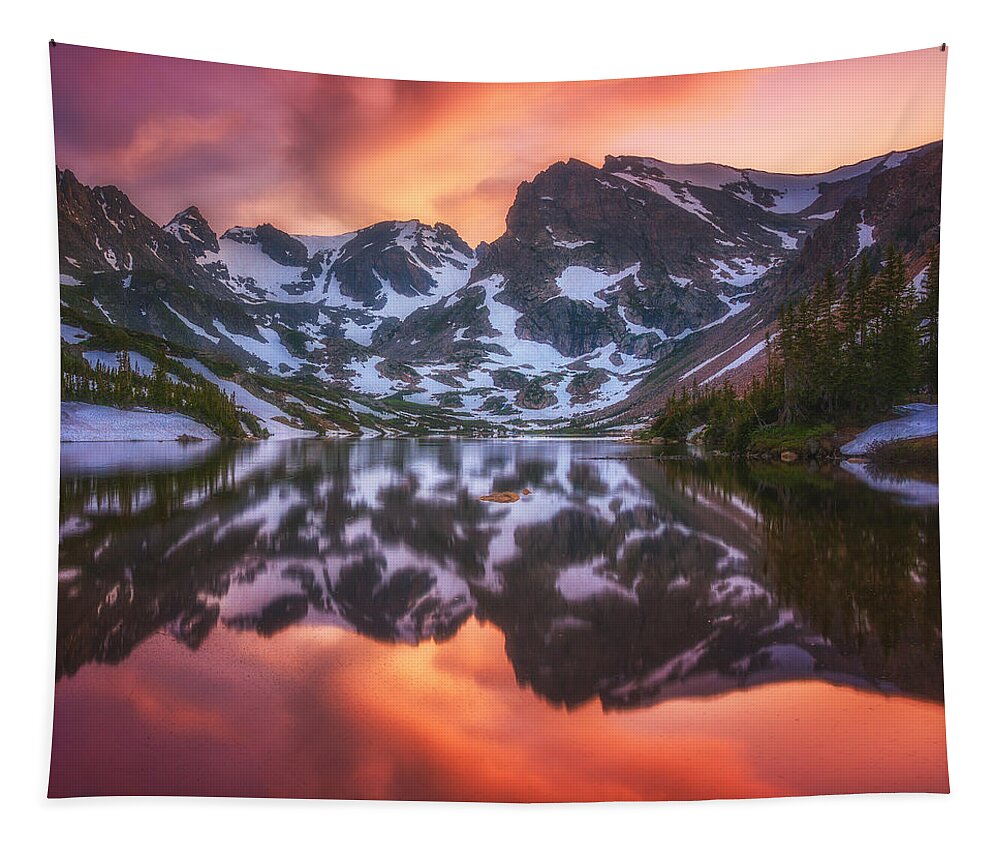 Colorado Tapestry featuring the photograph Indian Peaks Reflection by Darren White