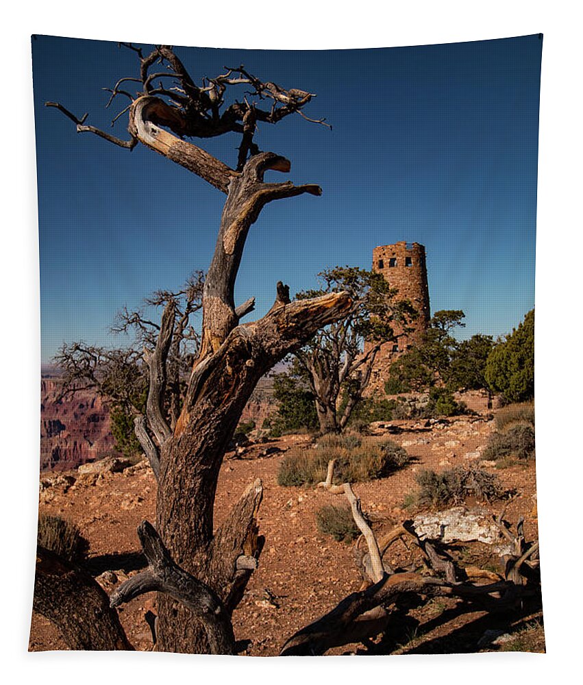 Anmerican West Tapestry featuring the photograph Indian Watchtower at Desert View by Jeff Folger