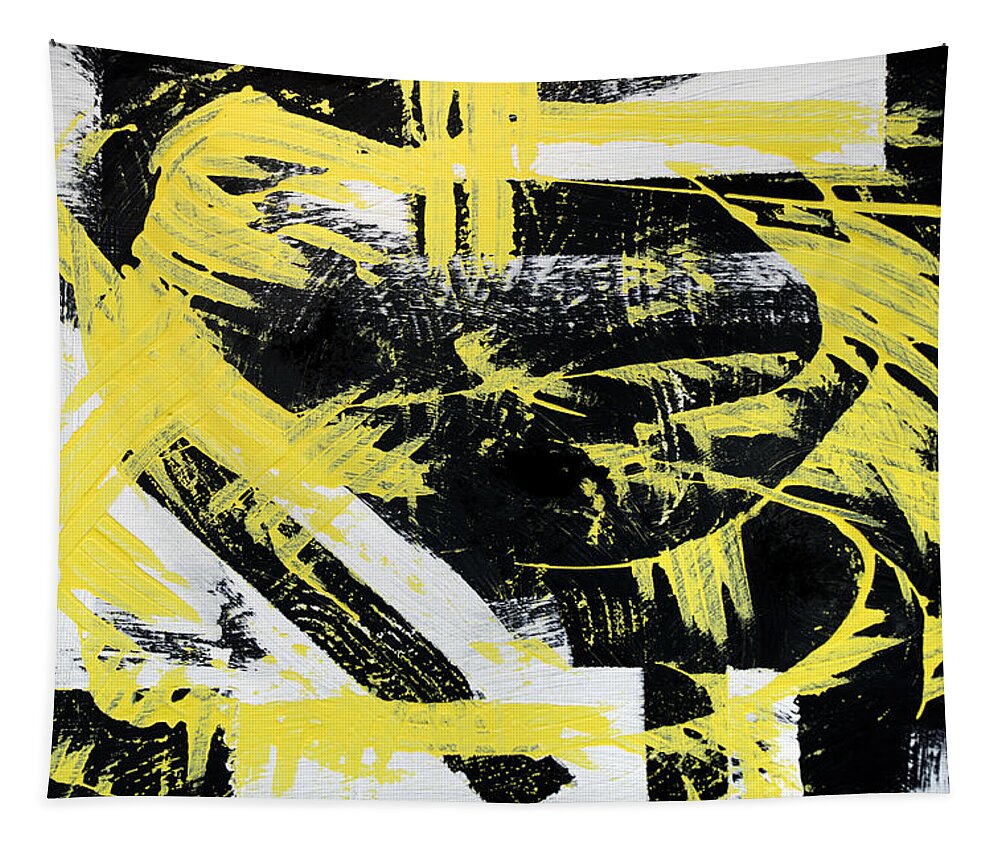 Abstract Tapestry featuring the digital art Industrial Abstract Painting I by Christina Rollo