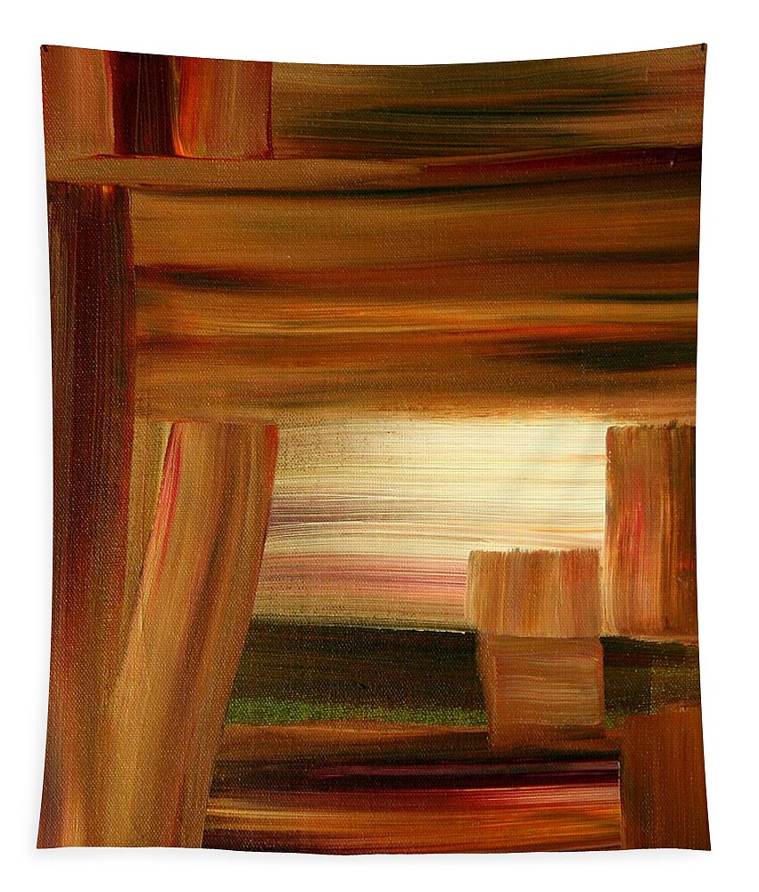 Abstract Tapestry featuring the painting Inner Child by Julie Lueders 