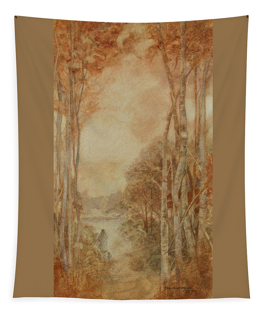 Traveler Tapestry featuring the painting Interior Landscape 8 by David Ladmore