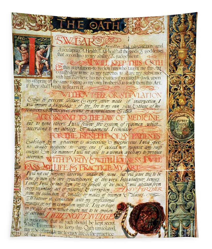 Science Tapestry featuring the photograph International Code Of Medical Ethics by Science Source