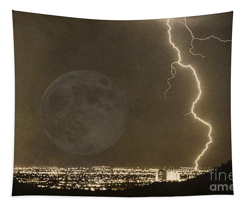  Lightning Tapestry featuring the photograph Into the night by James BO Insogna