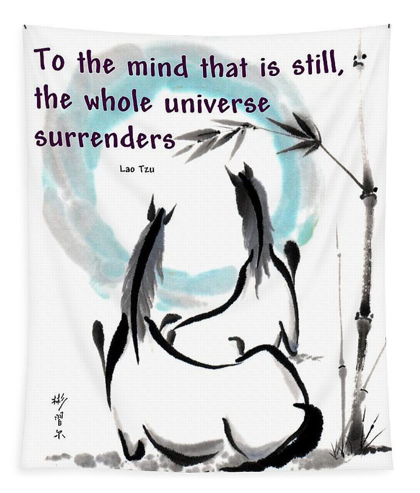 Art With Quotes Tapestry featuring the painting Into the Vortex with Lao Tzu quote I by Bill Searle