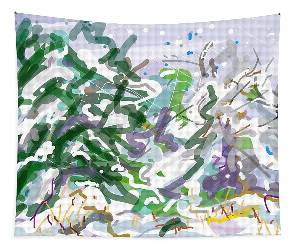 Woodland Tapestry featuring the digital art Winter Wonder by Alida M Haslett