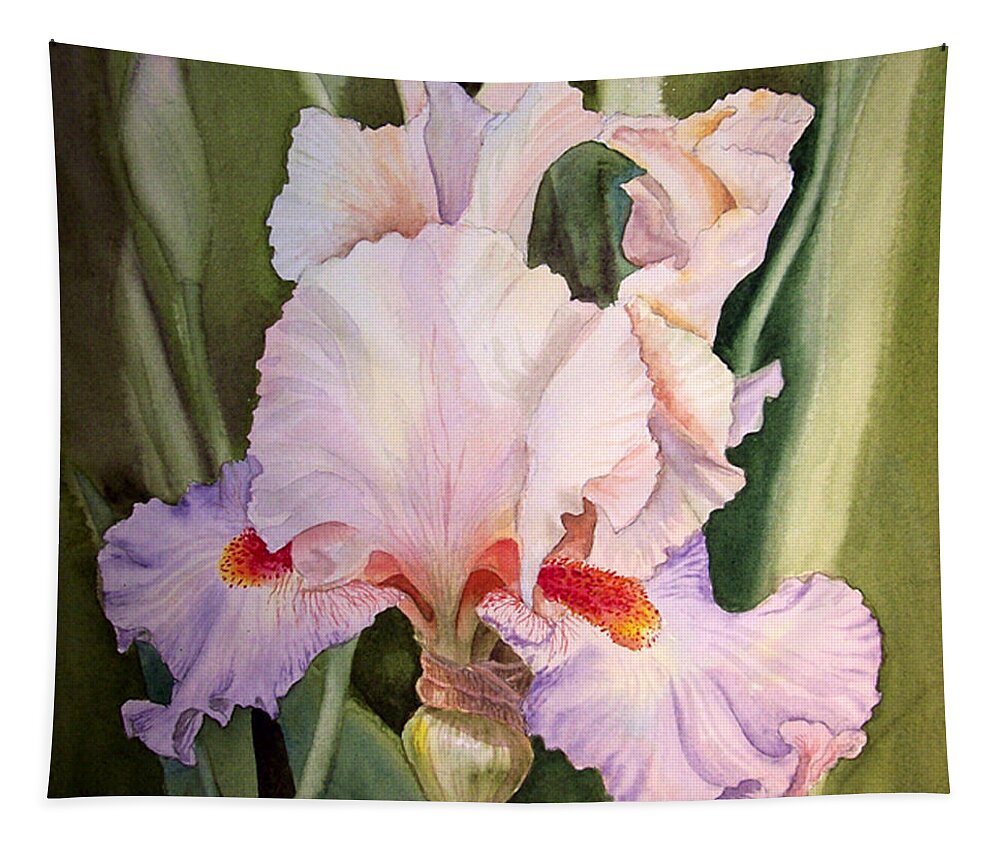 Iris Tapestry featuring the painting Iris Flower by Irina Sztukowski