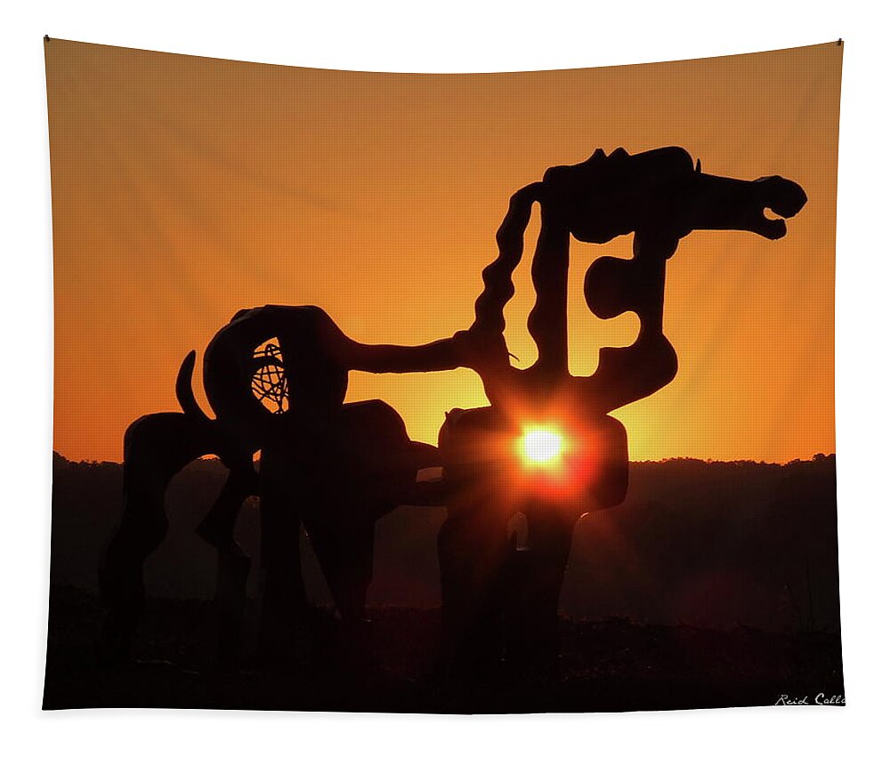 Reid Callaway Iron Horse Tapestry featuring the photograph Iron Horse Heart Warming by Reid Callaway