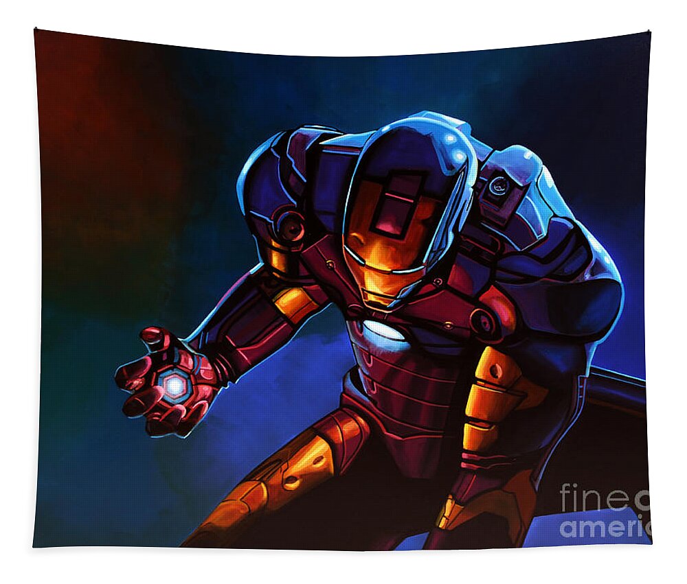 Iron Man Tapestry featuring the painting Iron Man by Paul Meijering