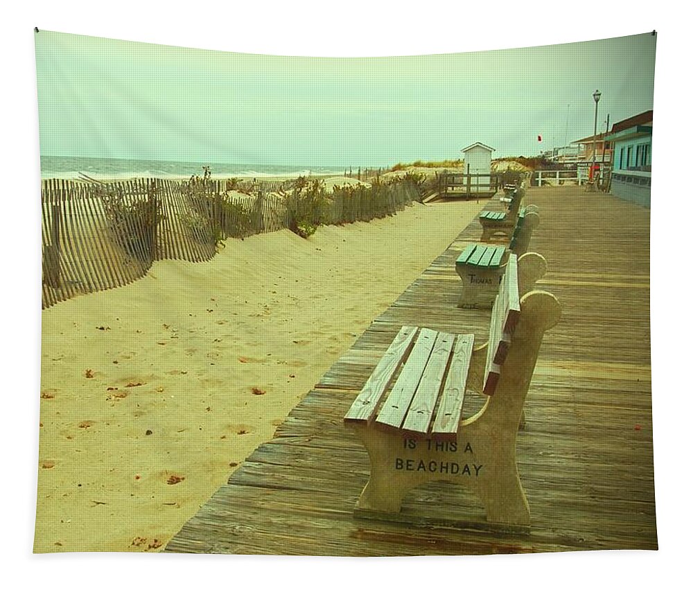 Jersey Shore Tapestry featuring the photograph Is This A Beach Day - Jersey Shore by Angie Tirado