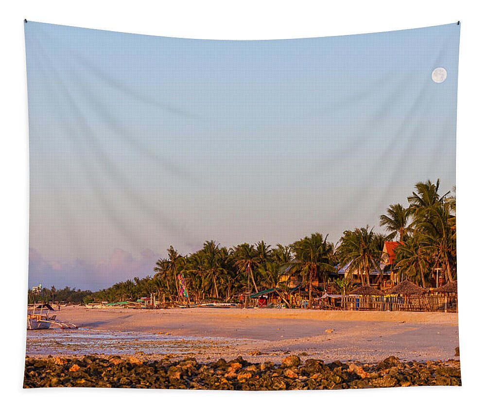 Bantayan Tapestry featuring the photograph Island Full Moon by James BO Insogna