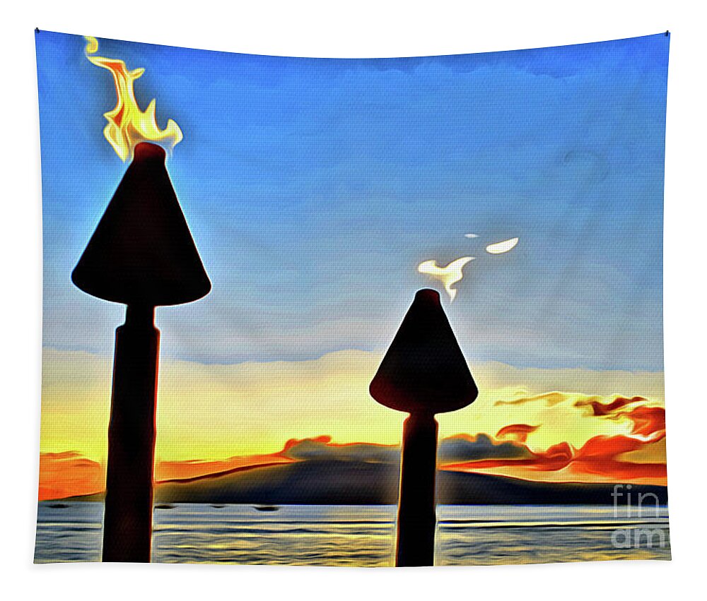 Island Tapestry featuring the photograph Perfect View At Sunset by Jerome Stumphauzer