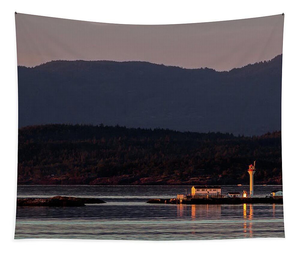 Reflection Tapestry featuring the photograph Isolated Lighthouse by Ed Clark