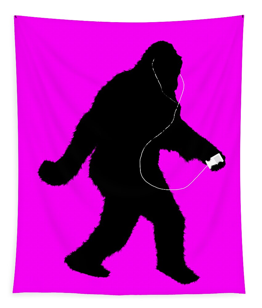 Sasquatch Tapestry featuring the digital art iSquatch - Hot Pink by Gravityx9 Designs